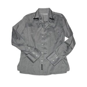 Bikkembergs fitted button down shirt with black accent collar size 41 EU